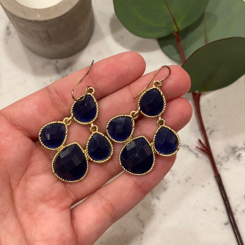 Francesca’s Navy Gem Earrings